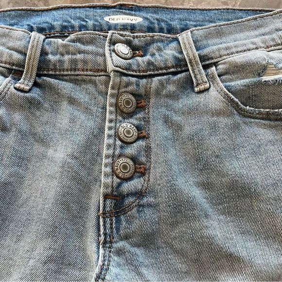 Old navy light wash distressed button fly jeans size 2 - Picture 3 of 8